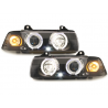 headlights suitable for BMW E36 Lim. 7.92-3.98 _ 2 halo rims _ black headlights suitable for BMW E36 Lim. 7.92-3.98 _ 2 halo rims _ black