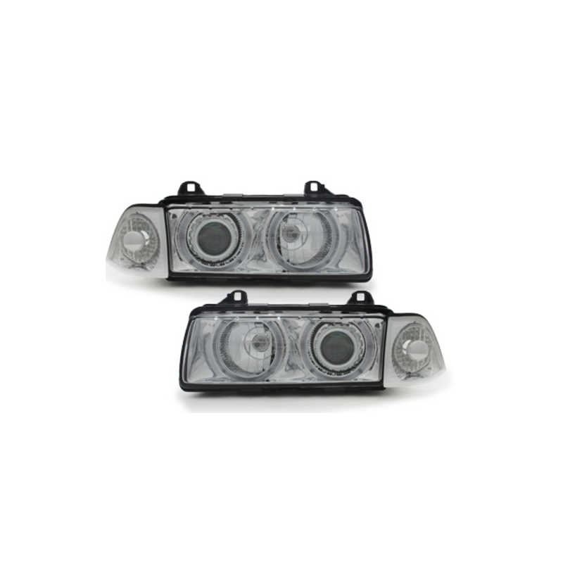headlights suitable for BMW E36 Lim. 92-98 _ 2 halo rims