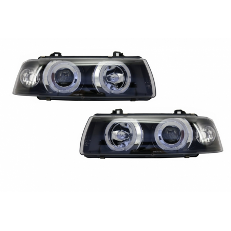 Headlights 2 LED Halo Rims Angel Eyes suitable for BMW 3 Series E36 1992-1998 Sedan/Touring Headlights 2 LED Halo Rims Angel Eyes suitable for BMW 3 Series E36 1992-1998 Sedan/Touring
