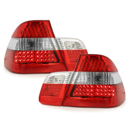 LED taillights suitable for BMW E46 4D 98-01 _ red/crystal