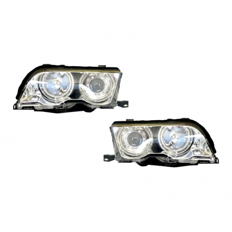 Angel Eyes Headlights suitable for BMW 3 Series E46 (1998-2001) Chrome Edition Angel Eyes Headlights suitable for BMW 3 Series E46 (1998-2001) Chrome Edition