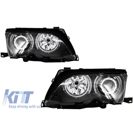 Angel Eyes Headlights suitable for BMW 3 Series E46 (2001-2004) Black Edition Angel Eyes Headlights suitable for BMW 3 Series E46 (2001-2004) Black Edition