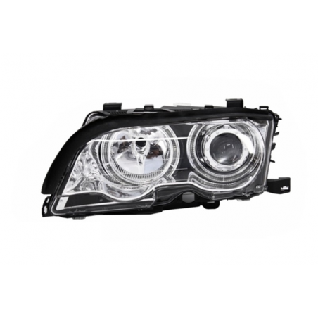 Angel Eyes Headlights suitable for BMW 3 Series E46 Coupe/Cabrio (1998-2003) Chrome Edition Angel Eyes Headlights suitable for BMW 3 Series E46 Coupe/Cabrio (1998-2003) Chrome Edition