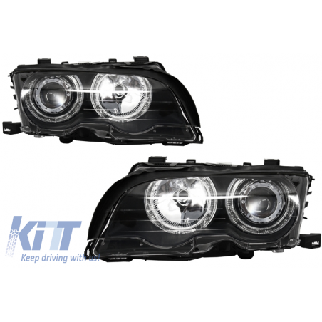 Angel Eyes Headlights suitable for BMW 3 Series E46 Coupe/Cabrio (1998-2003) Black Edition Angel Eyes Headlights suitable for BMW 3 Series E46 Coupe/Cabrio (1998-2003) Black Edition