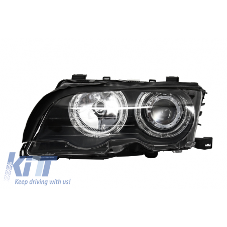 Angel Eyes Headlights suitable for BMW 3 Series E46 Coupe/Cabrio (1998-2003) Black Edition Angel Eyes Headlights suitable for BMW 3 Series E46 Coupe/Cabrio (1998-2003) Black Edition