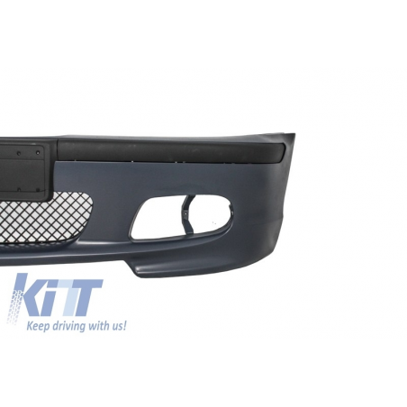 Front Bumper suitable for BMW E46 M-Technik Model with Central Grilles M Design Piano Black Assembly