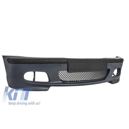 Front Bumper suitable for BMW E46 M-Technik Model with Central Grilles M Design Piano Black Assembly