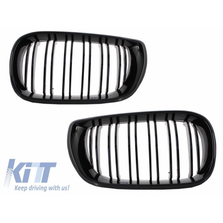 Front Bumper suitable for BMW E46 M-Technik Model with Central Grilles M Design Piano Black Assembly