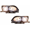 LED Angel Eyes Headlights suitable for BMW 3 Series E46 (09.2001 - 03.2005) Xenon Look Black LED Angel Eyes Headlights suitable for BMW 3 Series E46 (09.2001 - 03.2005) Xenon Look Black