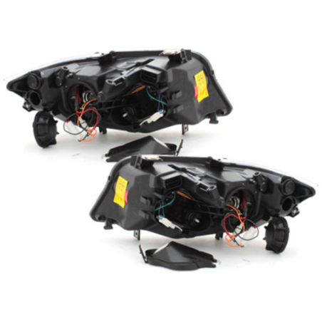 headlights suitable for BMW E90 _ 2 halo rims _black headlights suitable for BMW E90 _ 2 halo rims _black