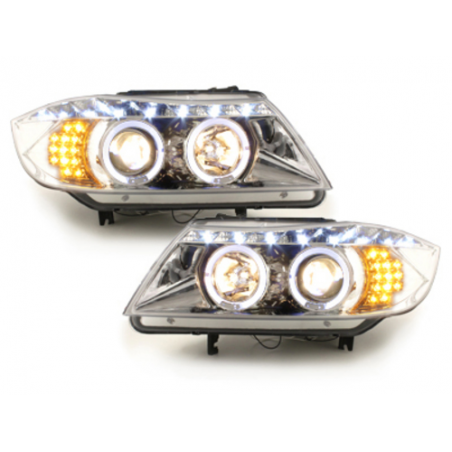 DAYLINE headlights suitable for BMW E90 05+_2 halo rims_drl optic_LED_chr DAYLINE headlights suitable for BMW E90 05+_2 halo rims_drl optic_LED_chr