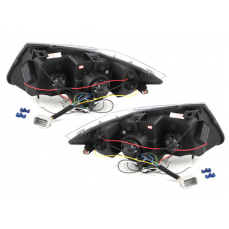 DAYLINE Headlights suitable for BMW E90 E91 05+ 2 Halo Rims Drl Optic LED Black DAYLINE Headlights suitable for BMW E90 E91 05+ 2 Halo Rims Drl Optic LED Black