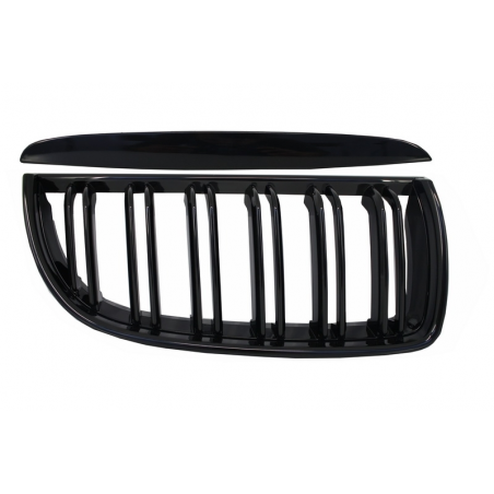 Front Kidney Grilles suitable for BMW E90 E91 Pre-LCI 3 Series (2005-2008) Double Stripe M Design Piano Black Front Kidney Grilles suitable for BMW E90 E91 Pre-LCI 3 Series (2005-2008) Double Stripe M Design Piano Black