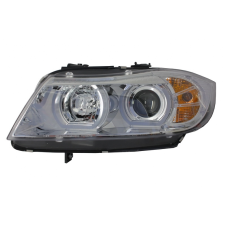 Headlights 3D LED Angel Eyes suitable for BMW E90/E91 (2005-2008) U-Type Chrome HID Headlights 3D LED Angel Eyes suitable for BMW E90/E91 (2005-2008) U-Type Chrome HID