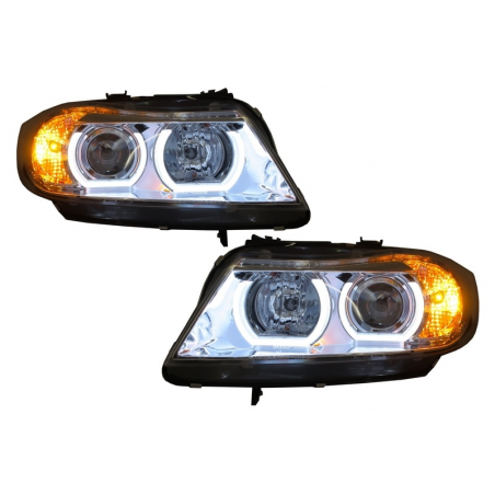 Headlights 3D LED Angel Eyes suitable for BMW E90/E91 (2005-2008) U-Type Chrome HID Headlights 3D LED Angel Eyes suitable for BMW E90/E91 (2005-2008) U-Type Chrome HID