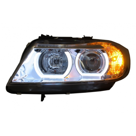 Headlights 3D LED Angel Eyes suitable for BMW E90/E91 (2005-2008) U-Type Chrome HID Headlights 3D LED Angel Eyes suitable for BMW E90/E91 (2005-2008) U-Type Chrome HID