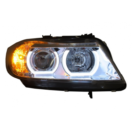 Headlights 3D LED Angel Eyes suitable for BMW E90/E91 (2005-2008) U-Type Chrome HID Headlights 3D LED Angel Eyes suitable for BMW E90/E91 (2005-2008) U-Type Chrome HID