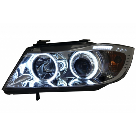 Headlights Angel Eyes suitable for BMW 3 Series E90/E91 (2005-2008) CCFL Chrome Headlights Angel Eyes suitable for BMW 3 Series E90/E91 (2005-2008) CCFL Chrome