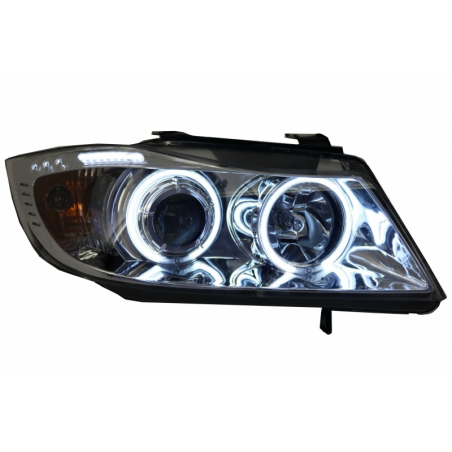 Headlights Angel Eyes suitable for BMW 3 Series E90/E91 (2005-2008) CCFL Chrome Headlights Angel Eyes suitable for BMW 3 Series E90/E91 (2005-2008) CCFL Chrome