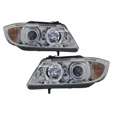 Headlights Angel Eyes suitable for BMW 3 Series E90/E91 (2005-2008) CCFL Chrome Headlights Angel Eyes suitable for BMW 3 Series E90/E91 (2005-2008) CCFL Chrome