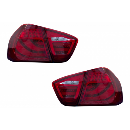 LED Taillights suitable for BMW 3 Series E90 (2005-2008) LED Light Bar LCI Design Red/Black LED Taillights suitable for BMW 3 Series E90 (2005-2008) LED Light Bar LCI Design Red/Black
