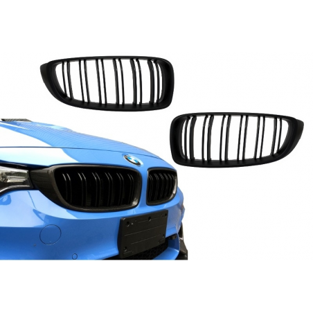 Central Grilles Kidney Grilles suitable for BMW 4 Series F32 (2013-up) Double Stripe M Design Matte Black Central Grilles Kidney Grilles suitable for BMW 4 Series F32 (2013-up) Double Stripe M Design Matte Black