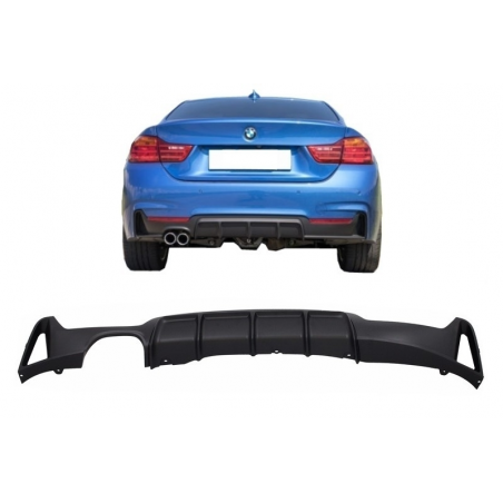 Rear Bumper Diffuser suitable for BMW F32 F33 F36 (2013-) Coupe Cabrio 4 Series M Performance Design Left Double Outlet