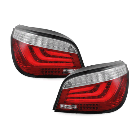 LED-Lightbar Taillights suitable for BMW E60 5ER 04-07 Red / Clear LED-Lightbar Taillights suitable for BMW E60 5ER 04-07 Red / Clear