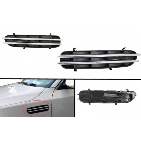 Side Vents Fender Grilles Air Ducts suitable for BMW 5 Series E60 (2003-2011) M5 Design Side Vents Fender Grilles Air Ducts suitable for BMW 5 Series E60 (2003-2011) M5 Design