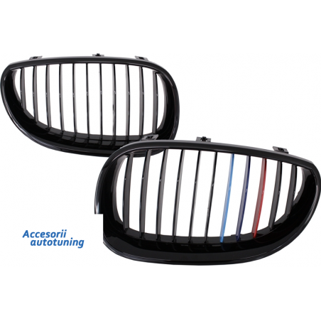 Front Grills suitable for BMW 5 Series E60 E61 Sedan Touring (2003-2009) Piano Black 3 Colors M-Power Design Front Grills suitable for BMW 5 Series E60 E61 Sedan Touring (2003-2009) Piano Black 3 Colors M-Power Design