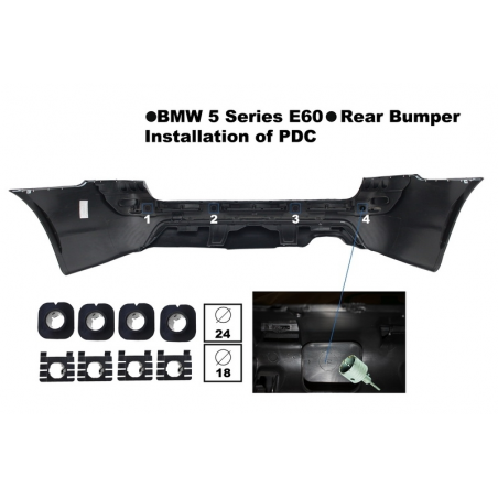 Rear Bumper for E60 03-10 M-Technik Design all PDC Versions Rear Bumper for E60 03-10 M-Technik Design all PDC Versions