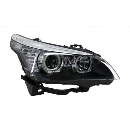 LED Dayline & Angel Eyes Headlights suitable for BMW 5 Series E60 E61 (2003-2007) LCI Look LED Dayline & Angel Eyes Headlights suitable for BMW 5 Series E60 E61 (2003-2007) LCI Look