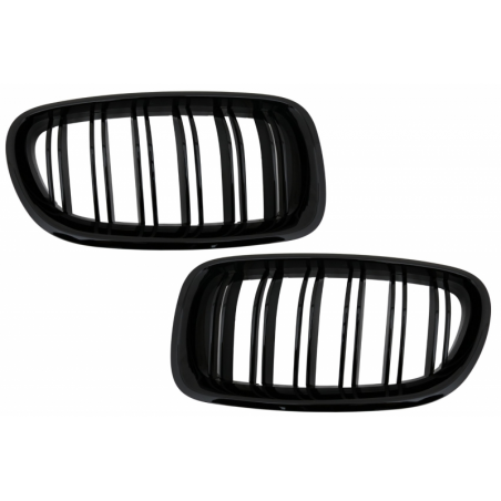 Central Grilles Kidney Grilles suitable for BMW F10 5 Series (2010-up) Double Stripe M Design Piano Black Central Grilles Kidney Grilles suitable for BMW F10 5 Series (2010-up) Double Stripe M Design Piano Black
