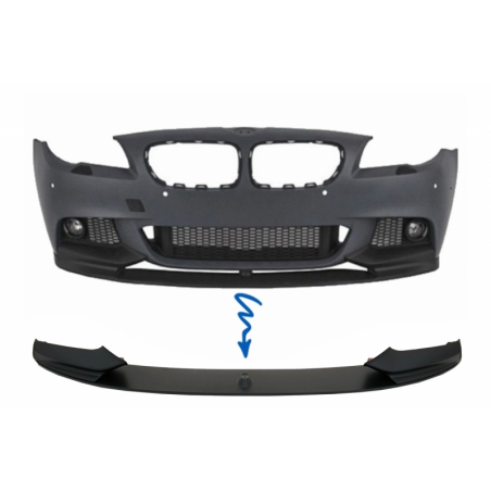 Front Bumper Spoiler Lip suitable for BMW 5 Series F10 F11 Sedan Touring (2011-2017) M-Performance Design Matte Black Front Bumper Spoiler Lip suitable for BMW 5 Series F10 F11 Sedan Touring (2011-2017) M-Performance Design Matte Black
