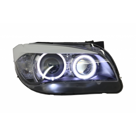 LED Angel Eyes Headlights suitable for BMW X1 E84 (2009-2013) Xenon Look LED Angel Eyes Headlights suitable for BMW X1 E84 (2009-2013) Xenon Look