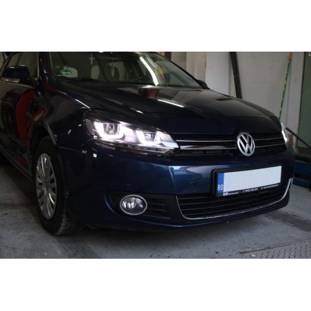 Phares pour VW Golf 6 Double U led 3D avec clignotants dynamique Led