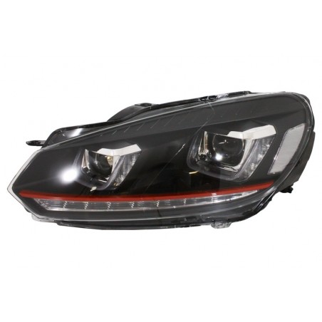 Phares pour VW Golf 6 Double U led 3D avec clignotants dynamique Led GTI