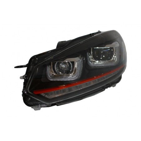 Phares pour VW Golf 6 Double U led 3D avec clignotants dynamique Led GTI