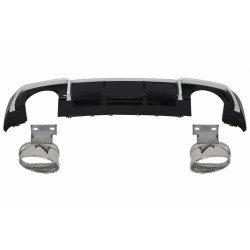 Diffuseur Style RS3 AUDI A3 8V Sportback Sline Facelift avec embouts d'échappement pour pare-chocs arrière (2016-2019)