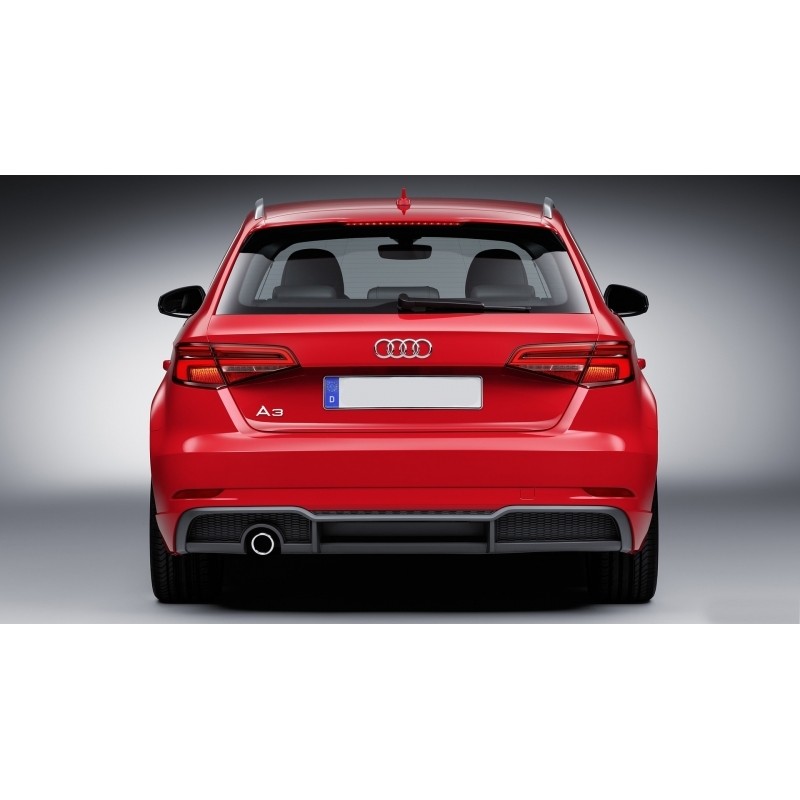 Diffuseur Style RS3 AUDI A3 8V Sportback Sline Facelift avec embouts d'échappement pour pare-chocs arrière (2016-2019)