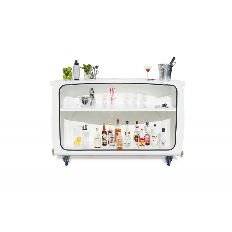 Bar / Comptoir / Bureau Combi Bar avant de VW T1 blanc