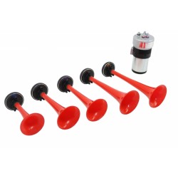 Set of Five Auto Horns With Three Notes Electric 12V Trumpet Model 5 Tracks