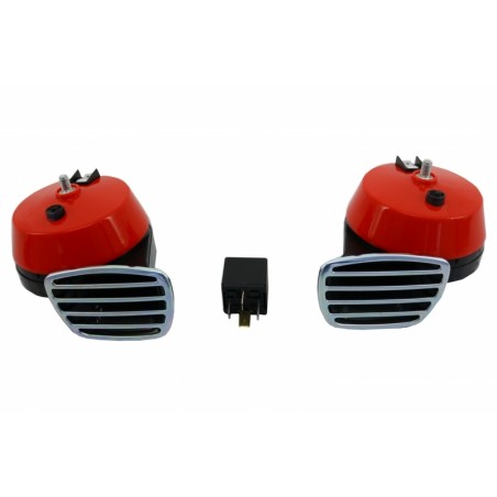 Set of Two Auto Horns High and Low tone 12V