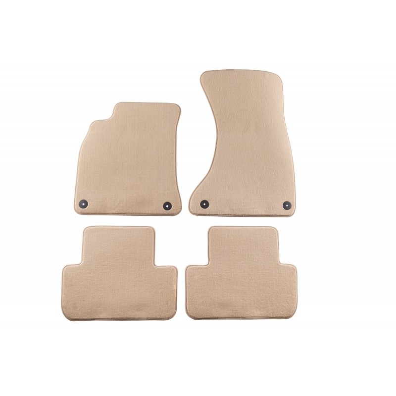 Floor mat Carpet beige  suitable for AUDI A4 11/2007-09/2015, A4 Avant 05/2008-09/2015, A4 Allroad 2009-05/2016, A5 Sportback 09