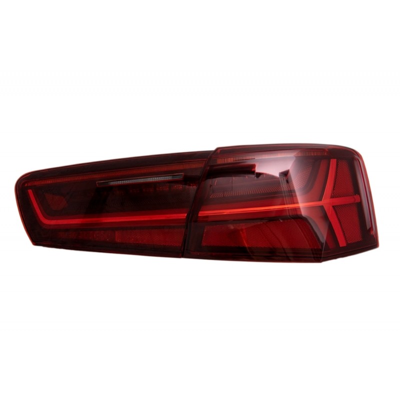 Taillights Full LED suitable for Audi A6 4G C7 Limousine (2011-2014) Red/Clear Facelift Design with Sequential Dynamic Turning L
