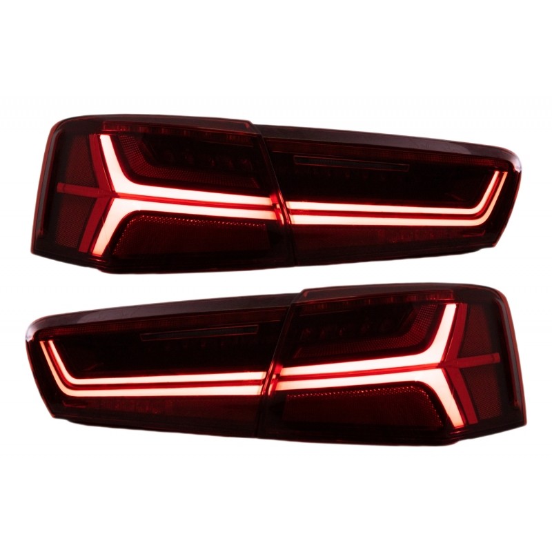 Taillights Full LED suitable for Audi A6 4G C7 Limousine (2011-2014) Red/Clear Facelift Design with Sequential Dynamic Turning L