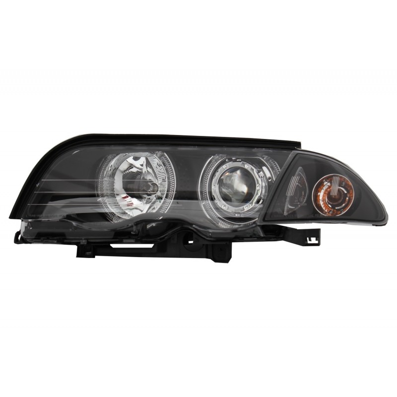 Headlights LED Angel Eye suitable for BMW E46 Limousine Touring (1998-2001) Black