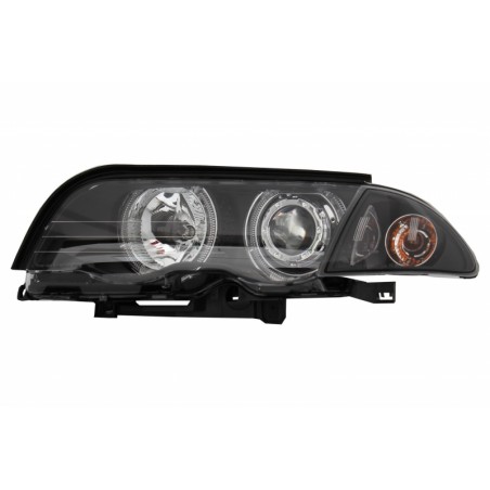 Headlights LED Angel Eye suitable for BMW E46 Limousine Touring (1998-2001) Black