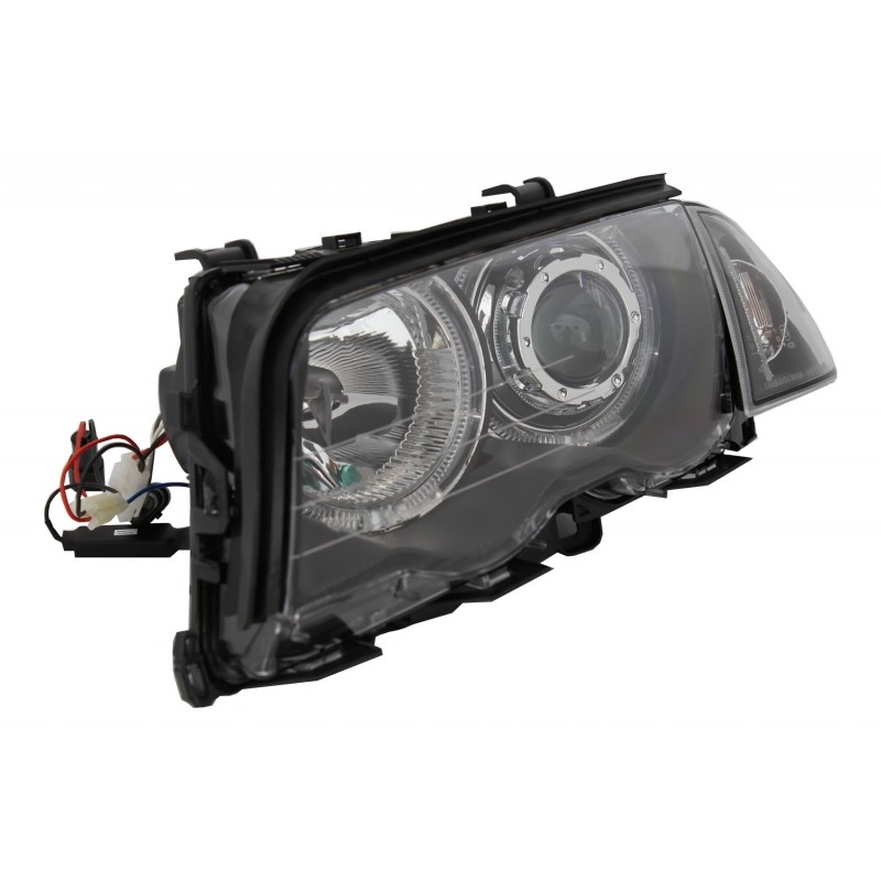Headlights LED Angel Eye suitable for BMW E46 Limousine Touring (1998-2001) Black