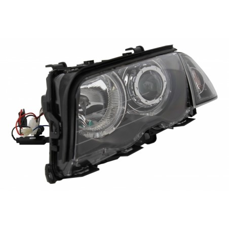 Headlights LED Angel Eye suitable for BMW E46 Limousine Touring (1998-2001) Black